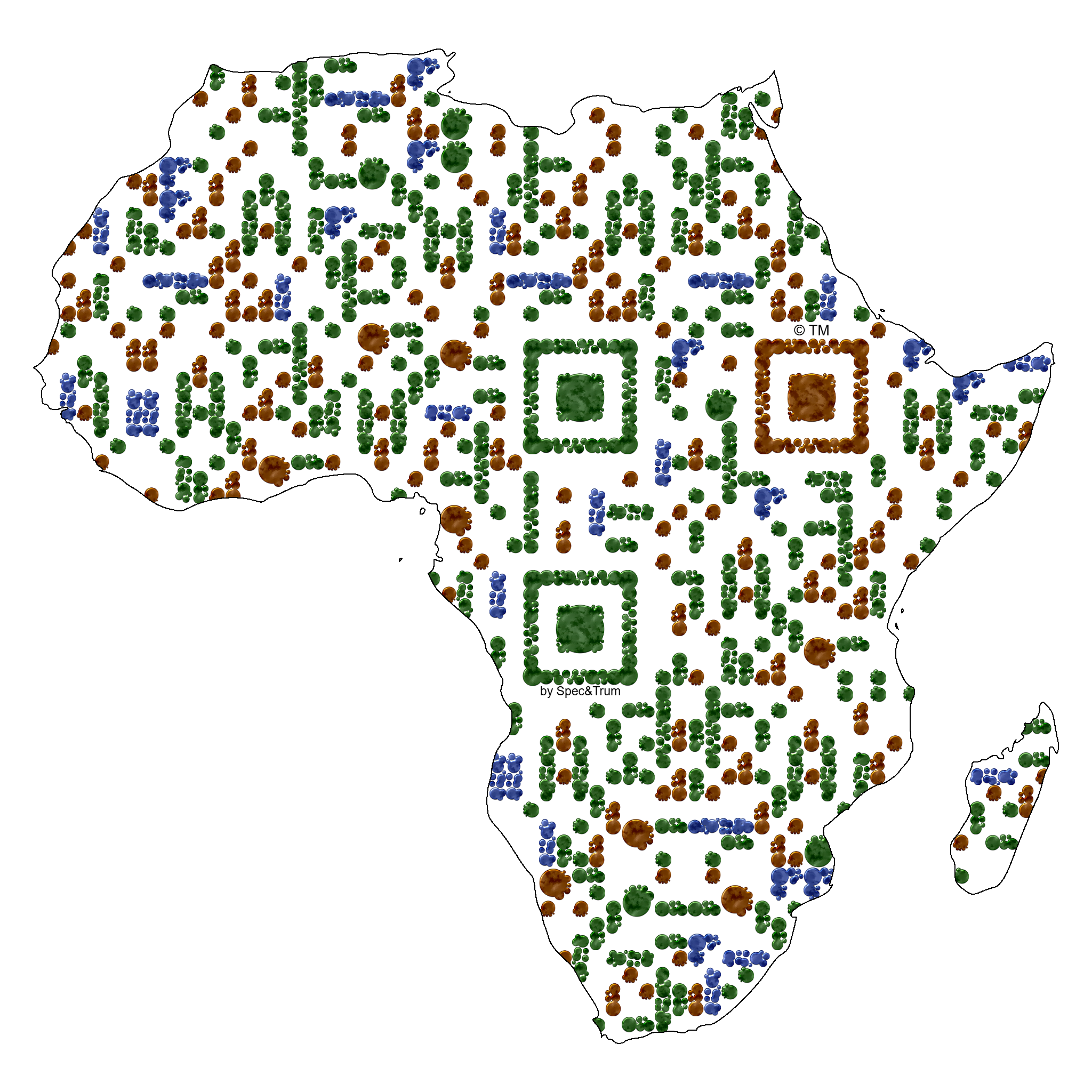 Symbolic digital artefact representing Africa cultural identity through pixel-based visual structure.