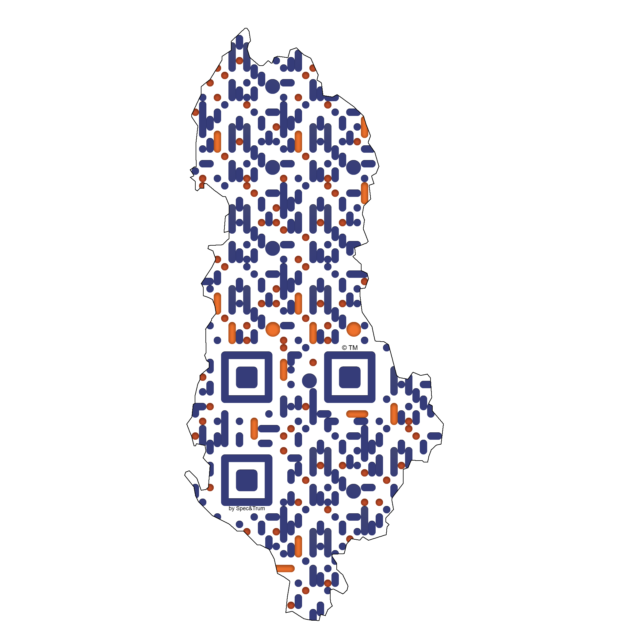Symbolic digital artefact representing Albania cultural identity through pixel-based visual structure.
