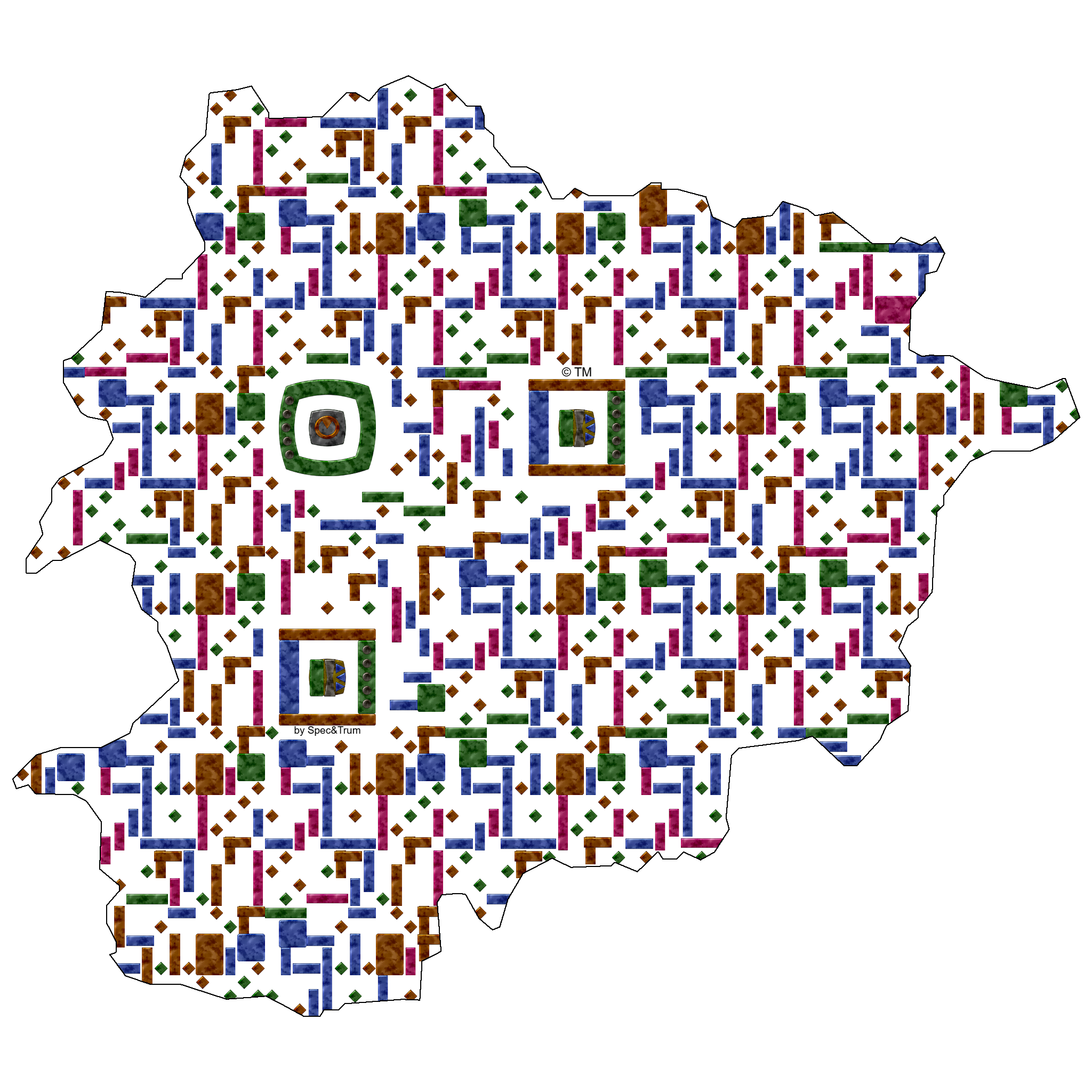 Symbolic digital artefact representing Andorra cultural identity through pixel-based visual structure.