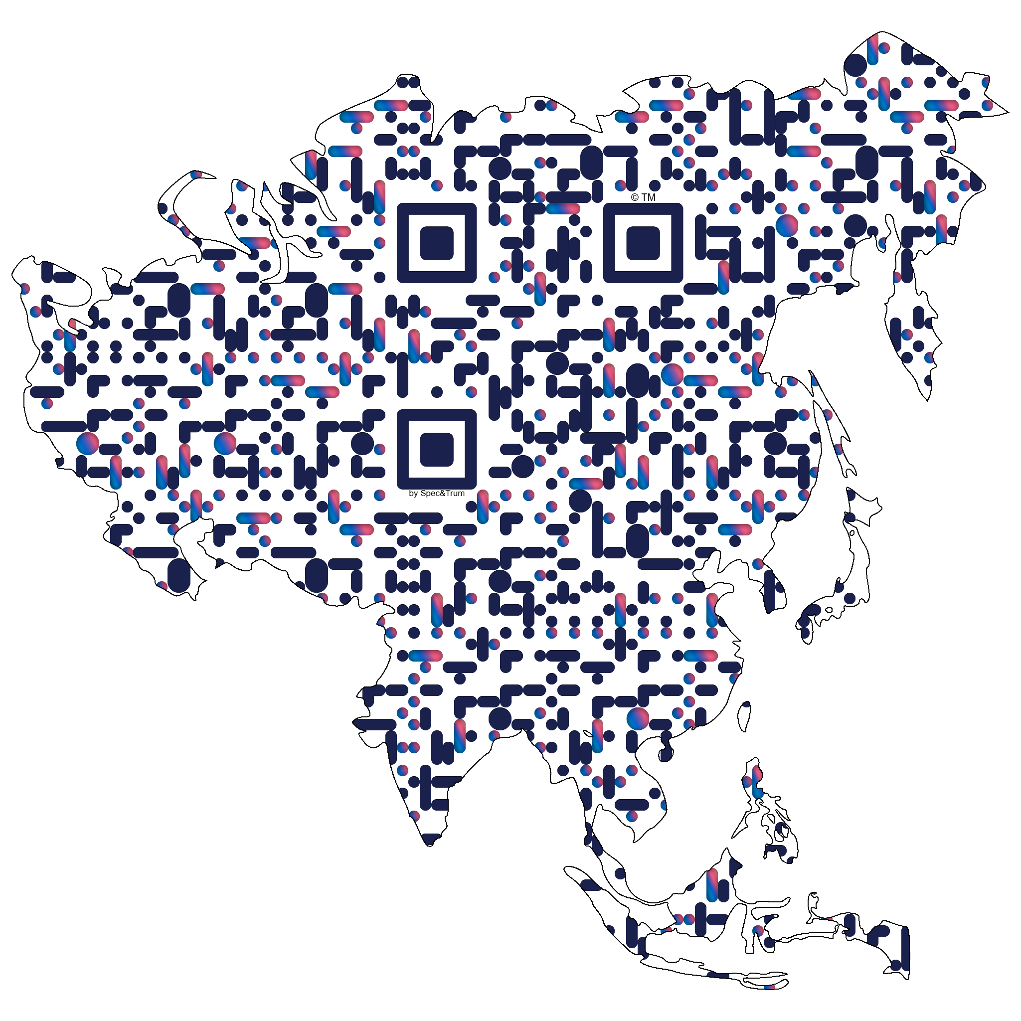 Symbolic digital artefact representing Asia cultural identity through pixel-based visual structure.