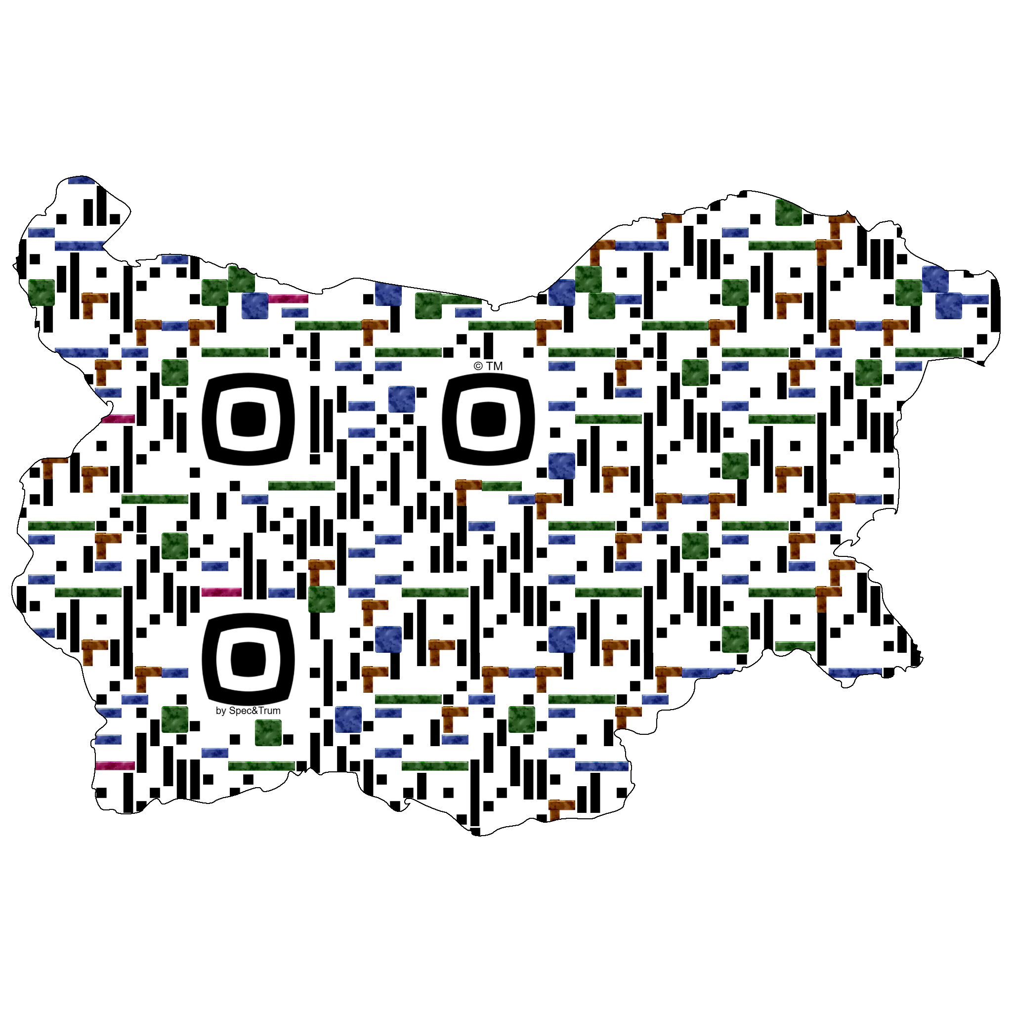 Symbolic digital artefact representing Bulgaria cultural identity through pixel-based visual structure.