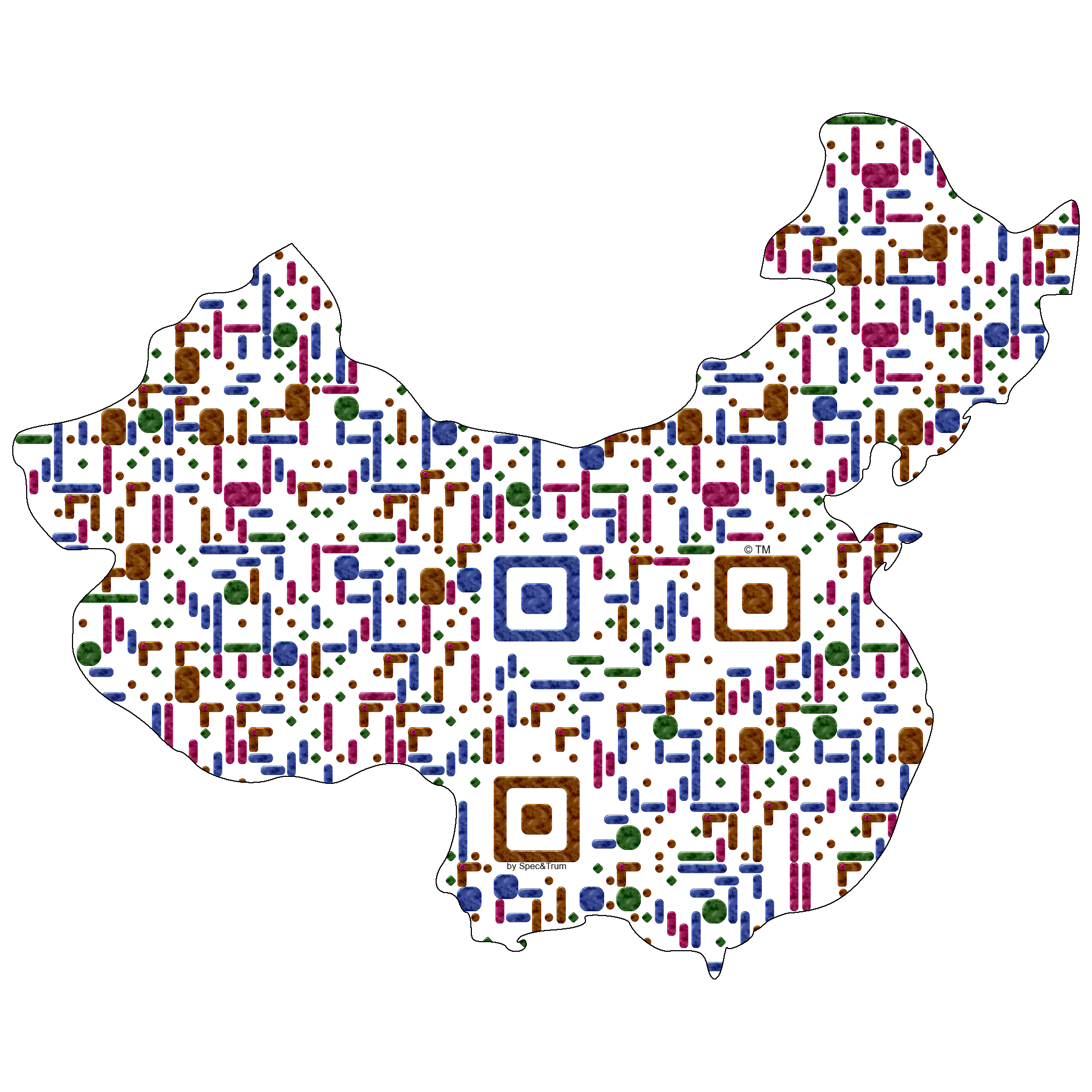 Symbolic digital artefact representing China cultural identity through pixel-based visual structure.