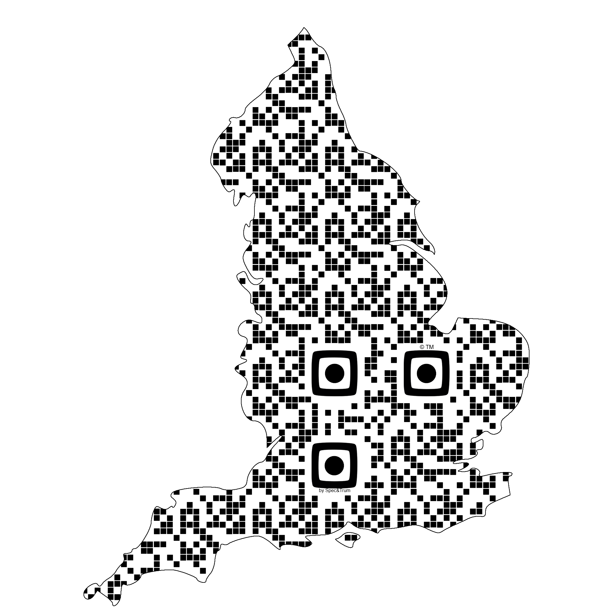 Symbolic digital artefact representing England cultural identity through pixel-based visual structure.