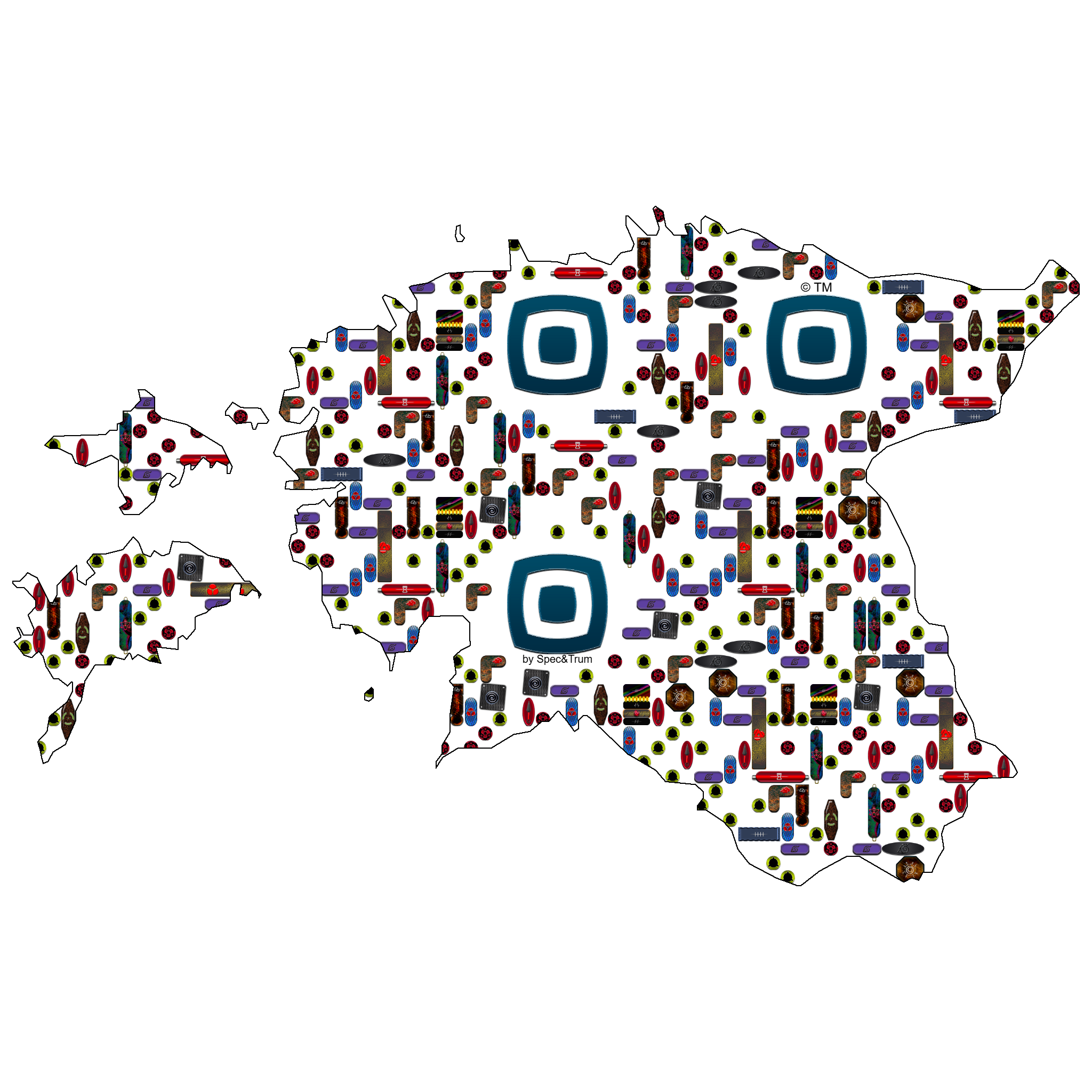 Symbolic digital artefact representing Estonia cultural identity through pixel-based visual structure.