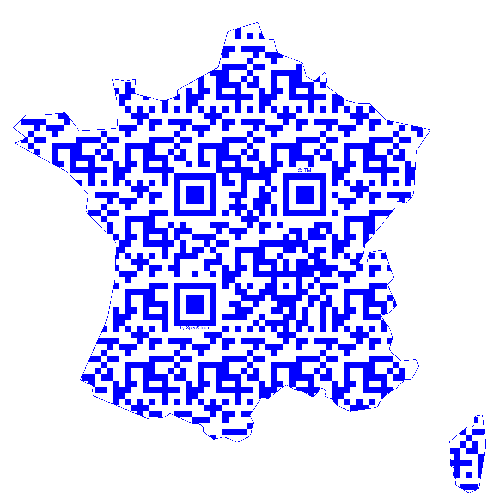 Symbolic digital artefact representing France cultural identity through pixel-based visual structure.
