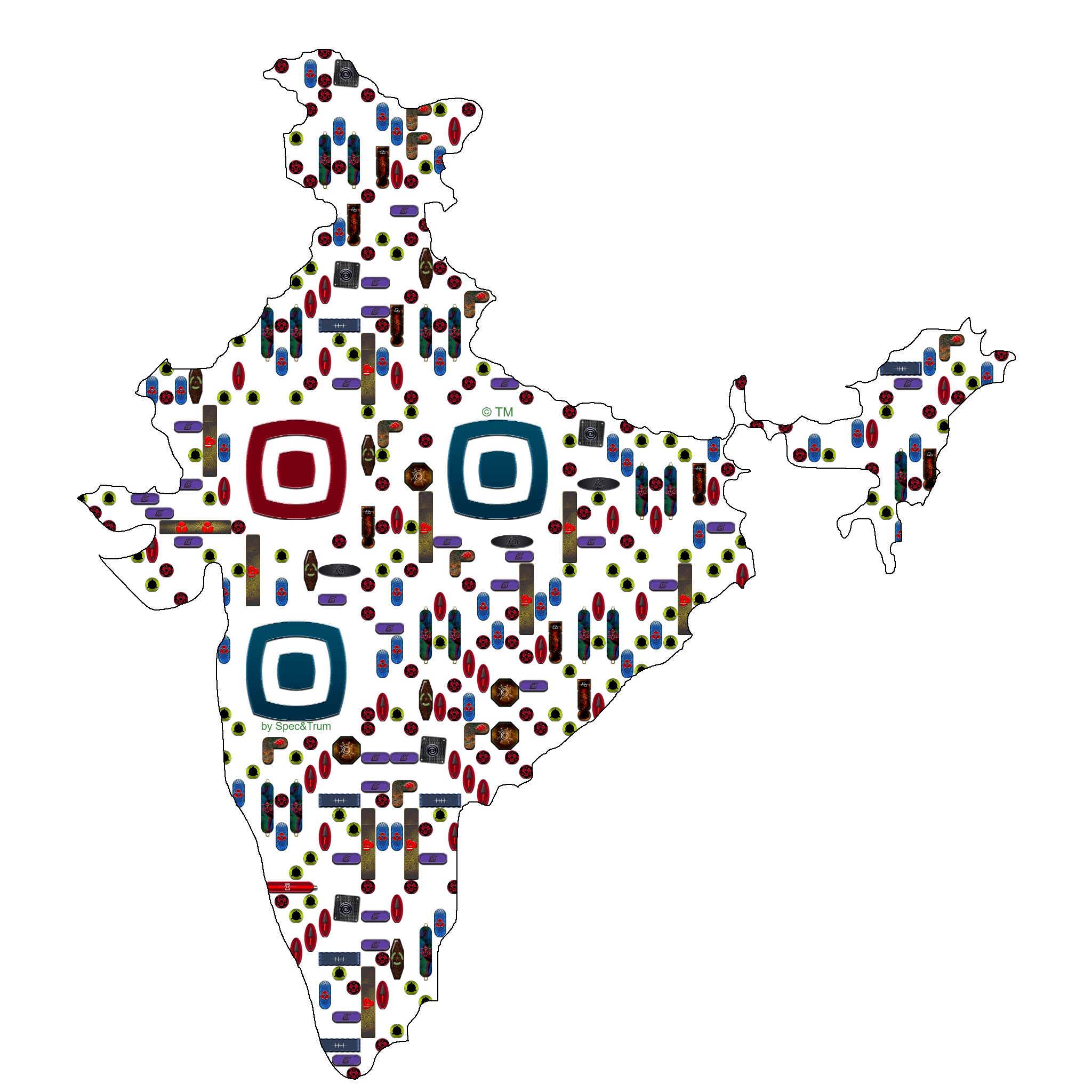 Symbolic digital artefact representing India cultural identity through pixel-based visual structure.