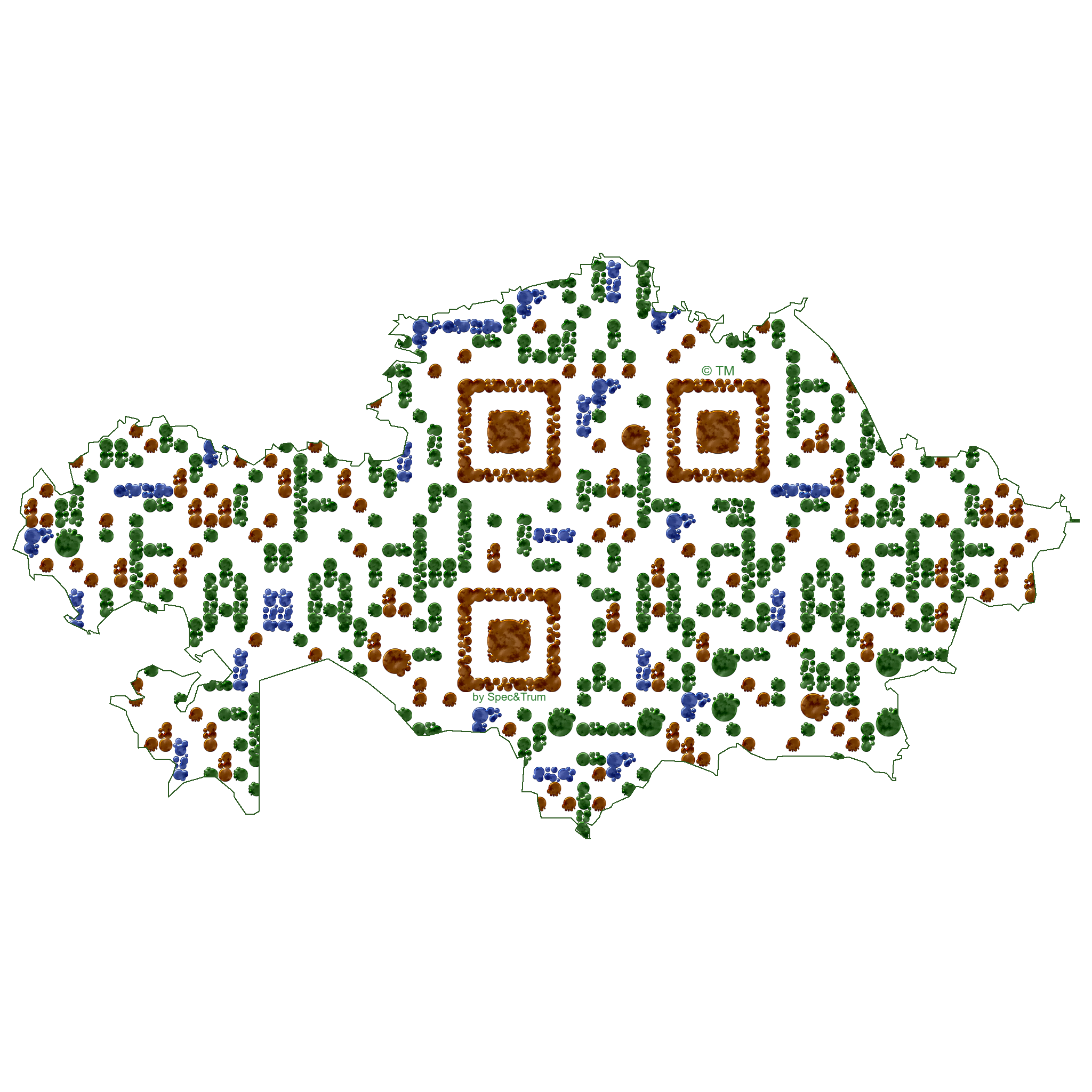 Symbolic digital artefact representing Kazakhstan cultural identity through pixel-based visual structure.