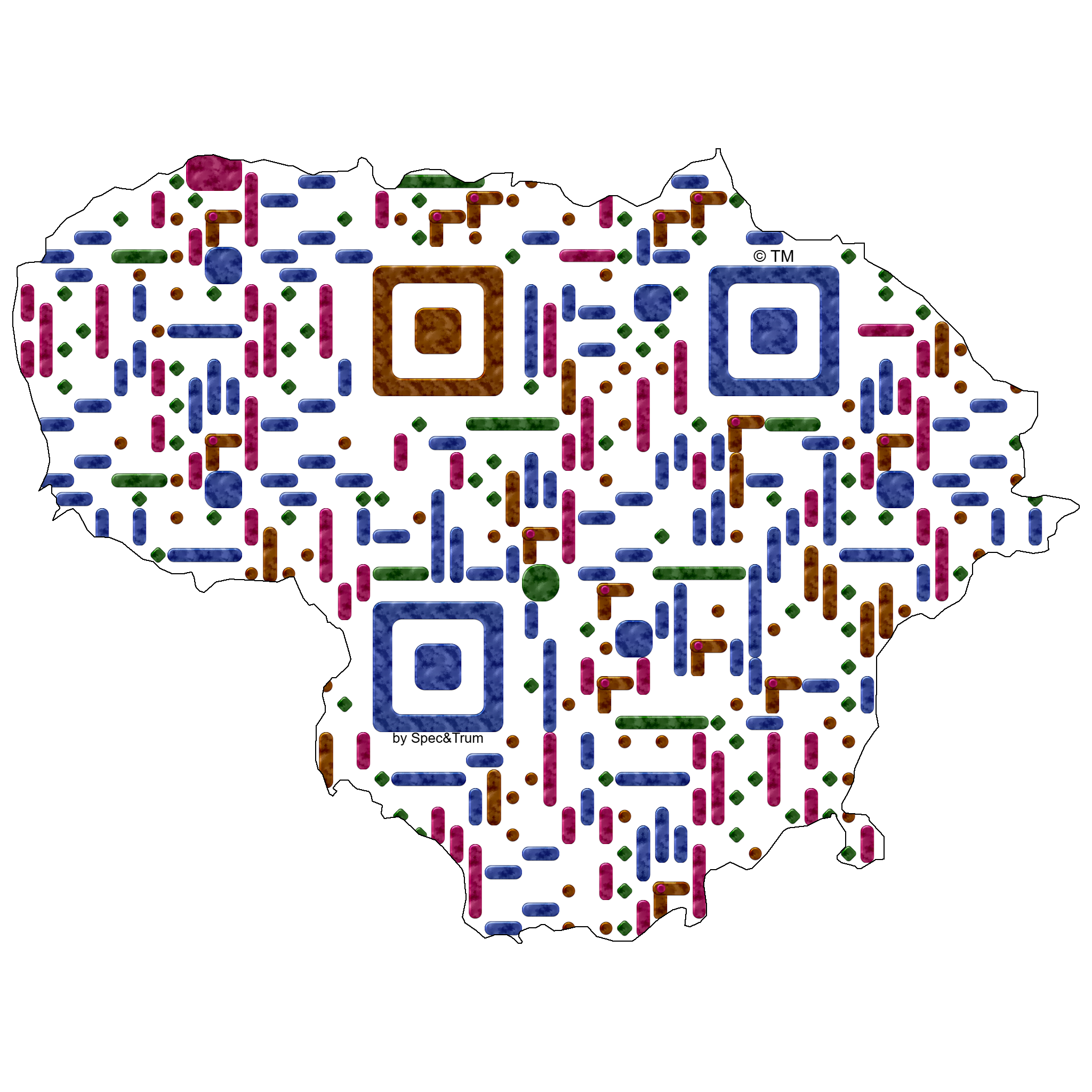 Symbolic digital artefact representing Lithuania cultural identity through pixel-based visual structure.
