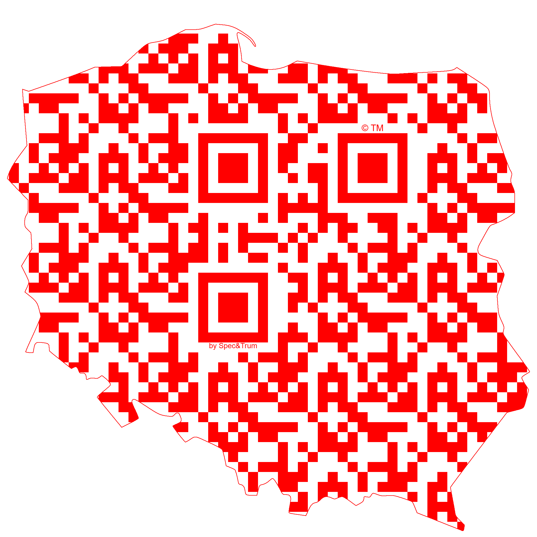 Symbolic digital artefact representing Poland cultural identity through pixel-based visual structure.