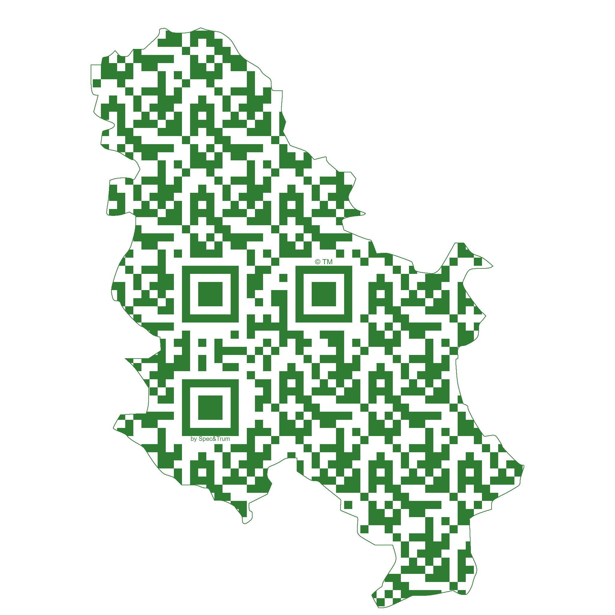 Symbolic digital artefact representing Serbia cultural identity through pixel-based visual structure.