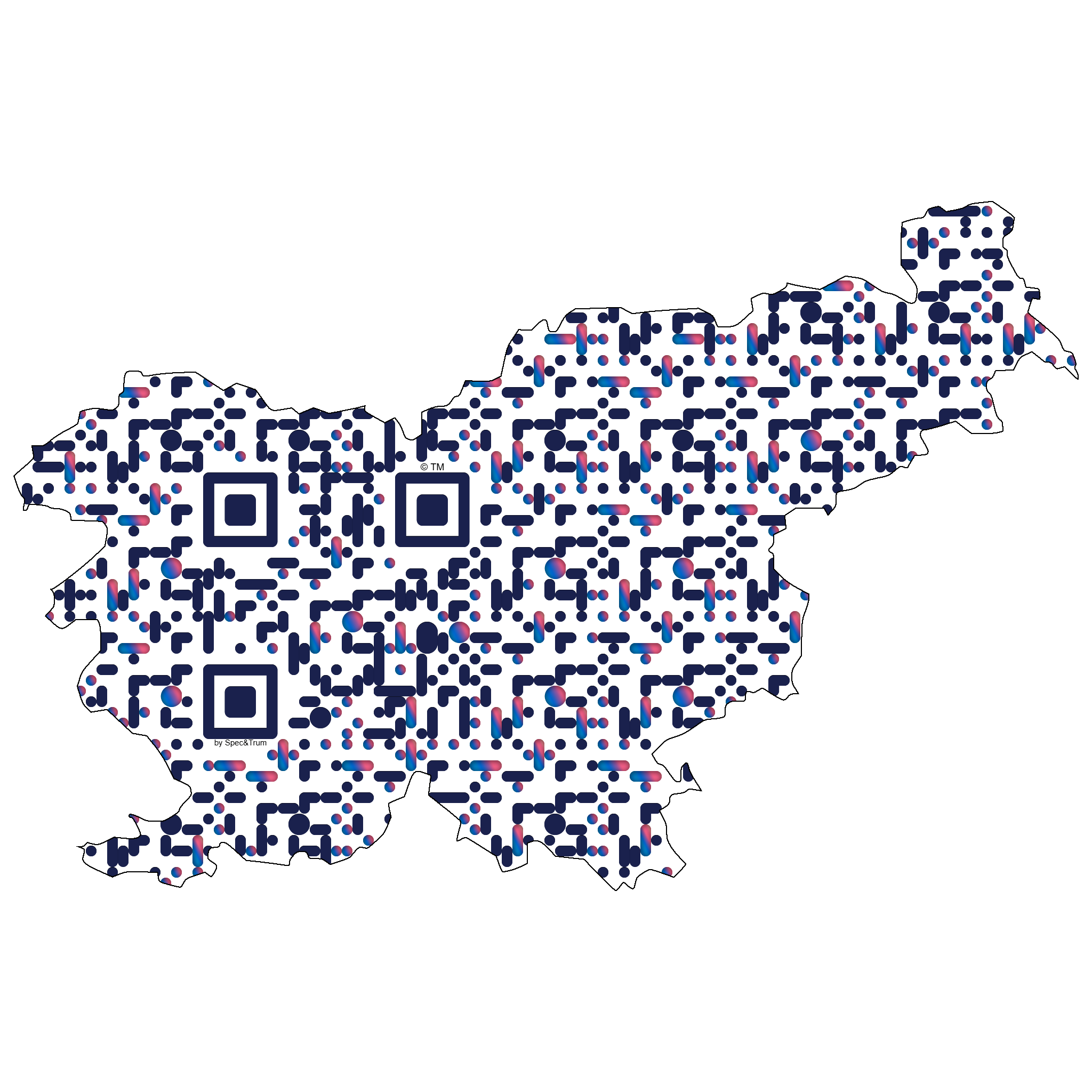 Symbolic digital artefact representing Slovenia cultural identity through pixel-based visual structure.