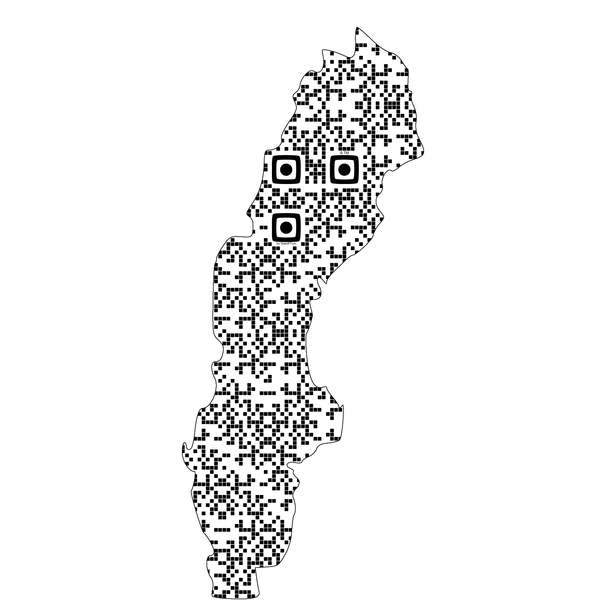 Symbolic digital artefact representing Sweden cultural identity through pixel-based visual structure.