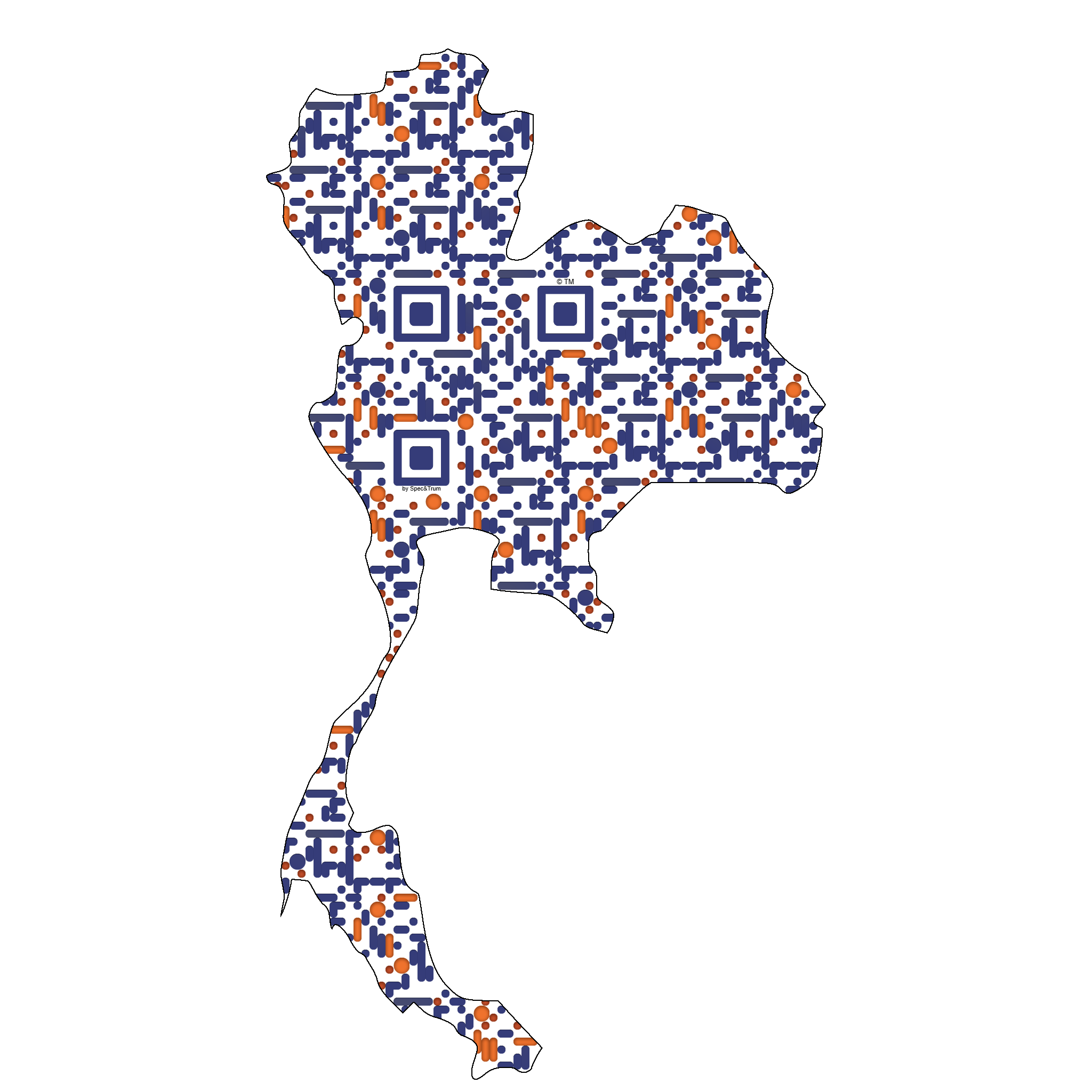 Symbolic digital artefact representing Thailand cultural identity through pixel-based visual structure.