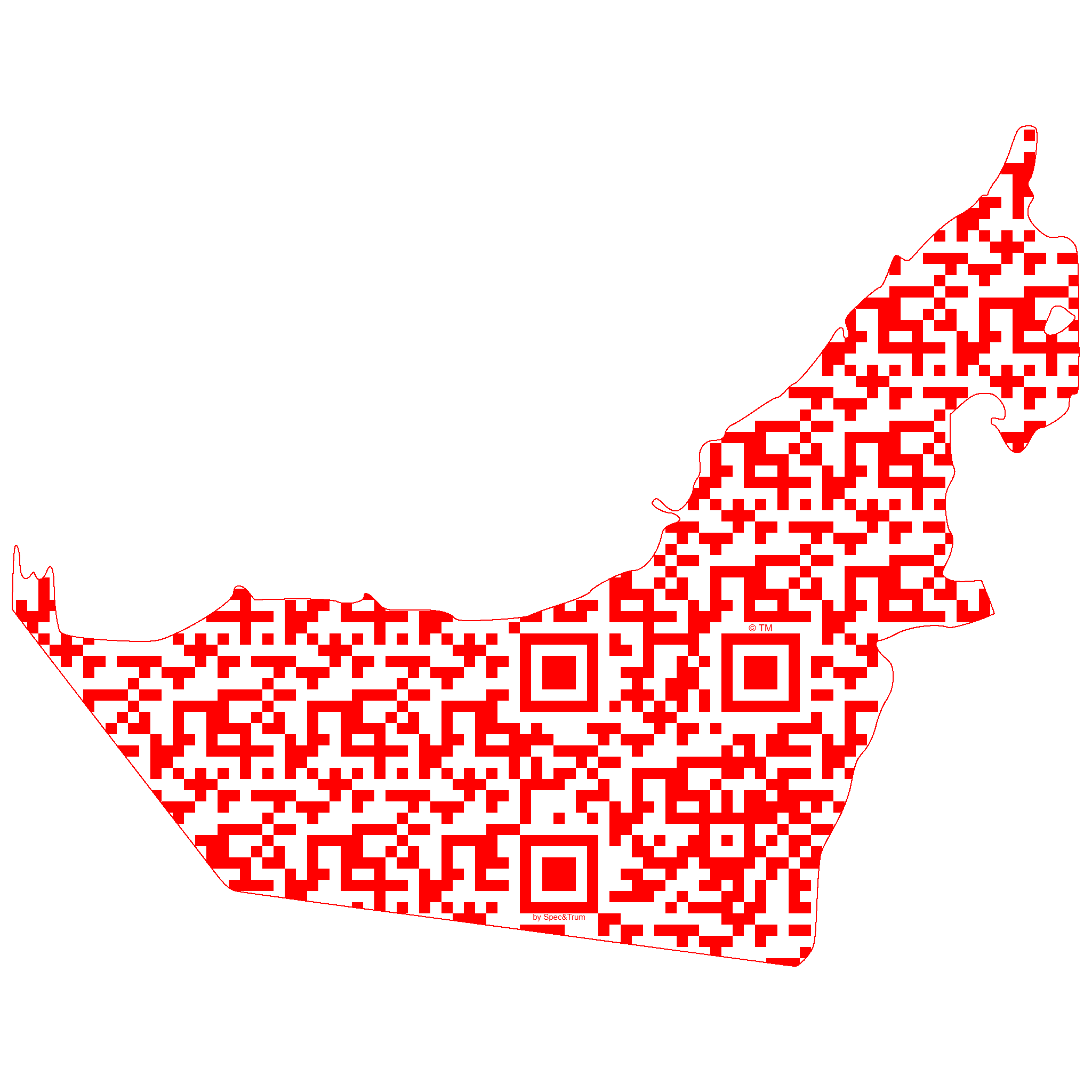 Symbolic digital artefact representing United Arab Emirates cultural identity through pixel-based visual structure.